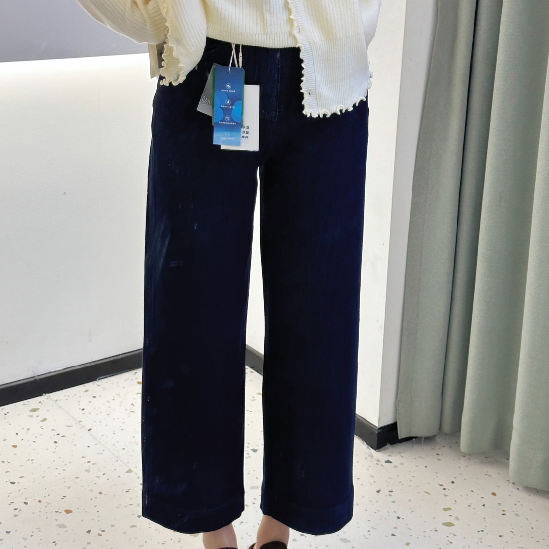 （周年庆专场）5375-3九分高腰弹力直筒牛仔裤女冬季显瘦百搭窄版裤