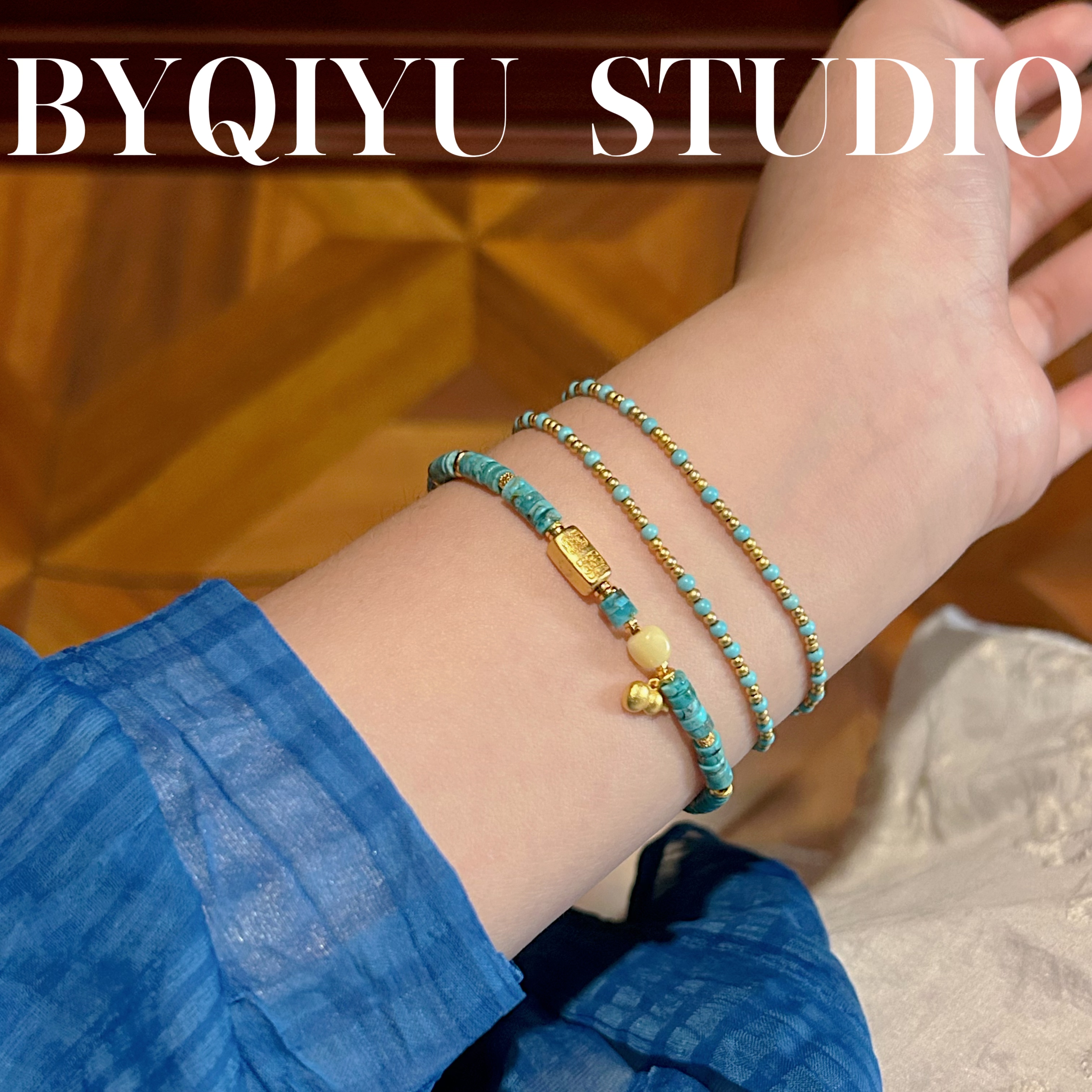 S925银蜜蜡葫芦小滴溜扎基拉姆淡水珍珠手链