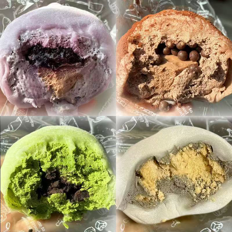 【鲜小播】0蔗糖0面粉雪媚娘大福糯叽叽动物奶油巧克力甜品下午茶