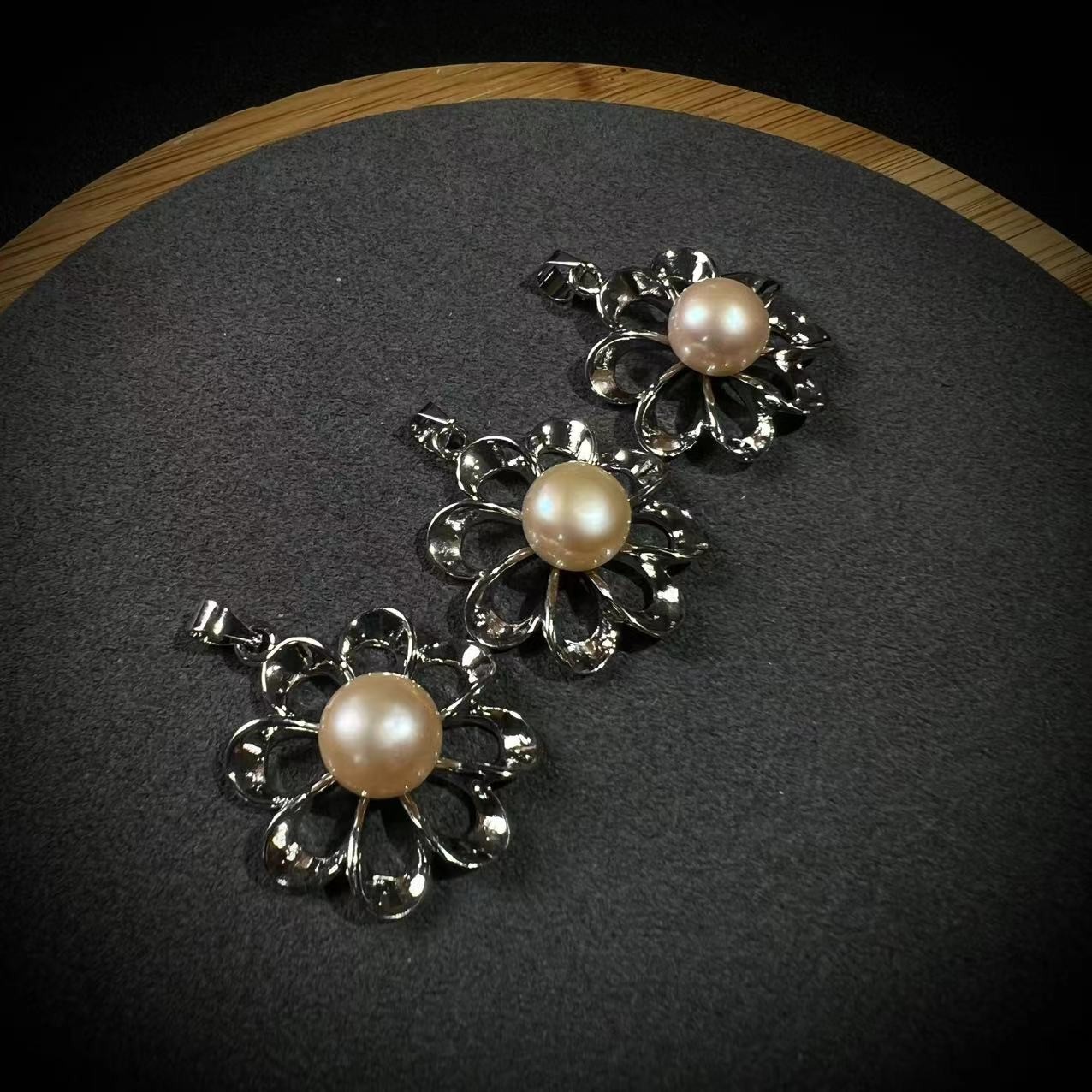 S3040【貝勒爺】香槟色珍珠/镶嵌/吊坠【多样性发其一】