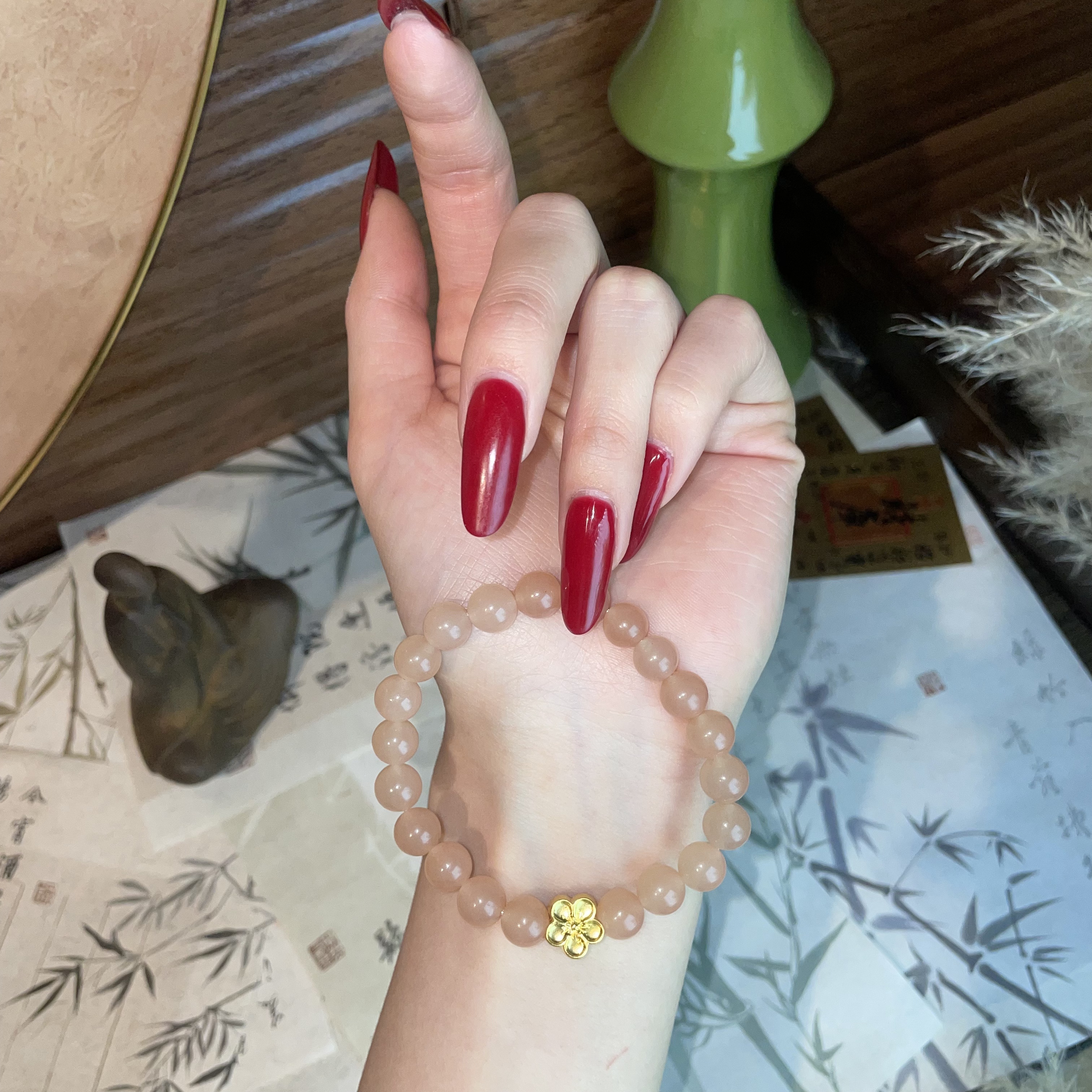 【五福花】鑫鑫原创定制藕粉樱花手串文创创意温柔百搭