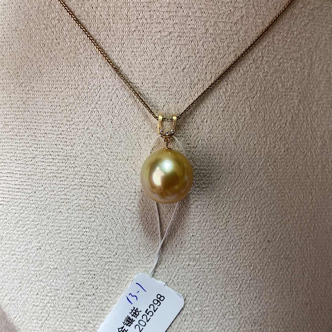 海水珍珠吊坠(不含链)18K金镶嵌