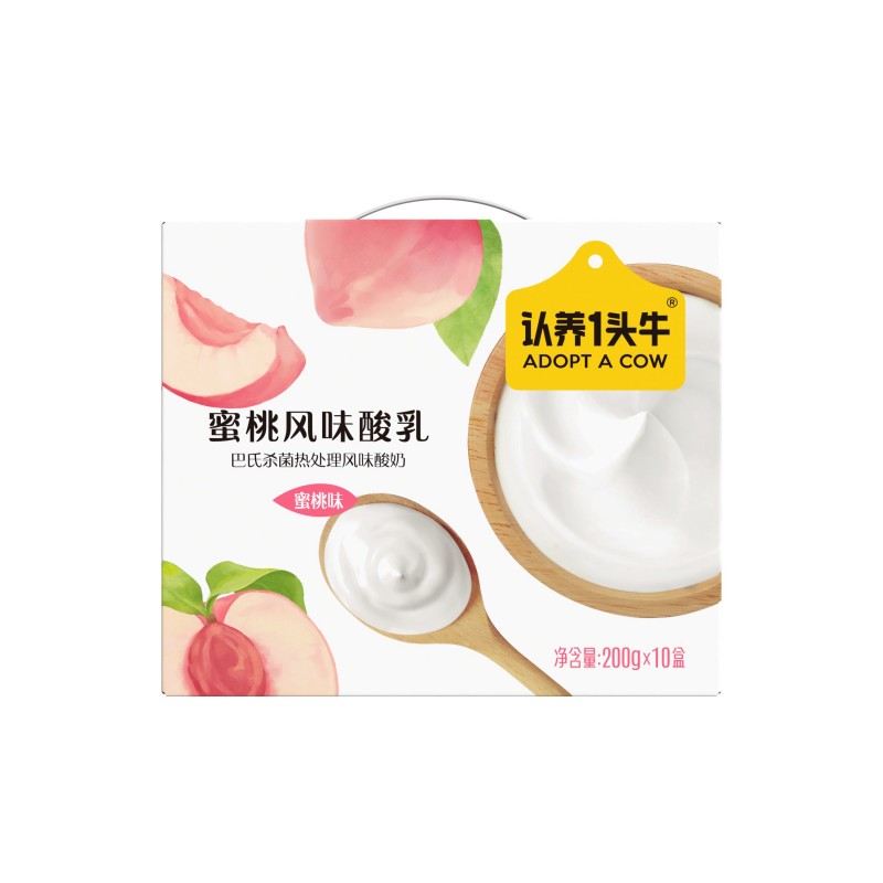 认养一头牛蜜桃风味酸乳200ml*10
