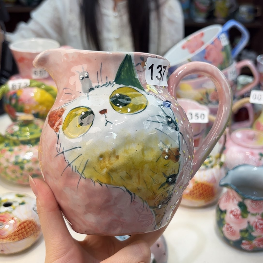瓷片景德镇手绘高温釉下彩陶瓷茶具