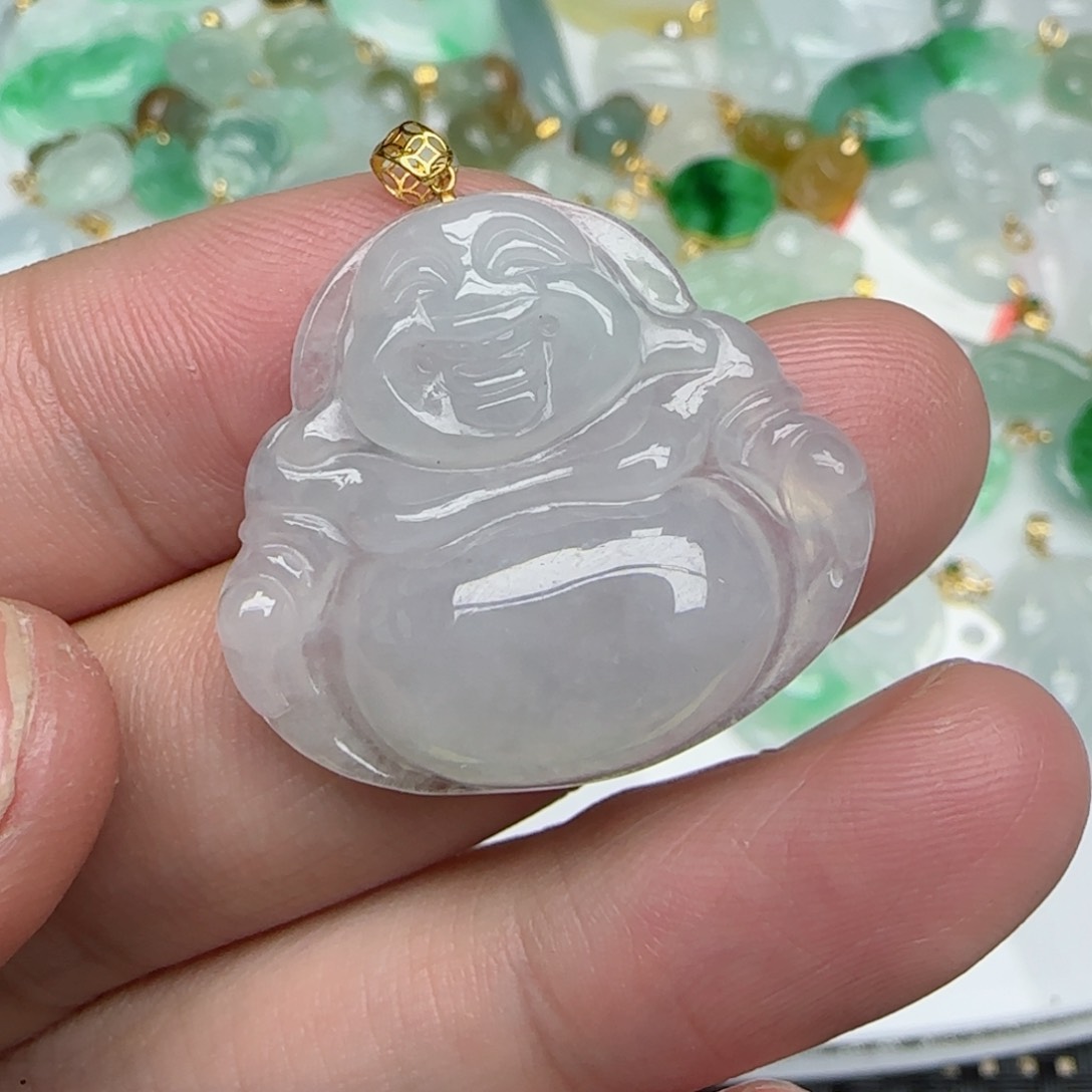 【闪购商品】翡翠颈饰18K金镶嵌佛公