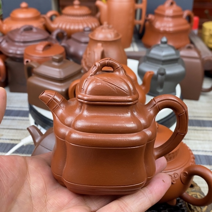 紫砂茶壶竹鼎130-260-350cc原矿赵庄朱泥特价