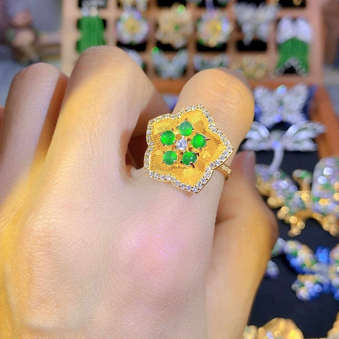 吊坠(不含链)银S925镶嵌翡翠