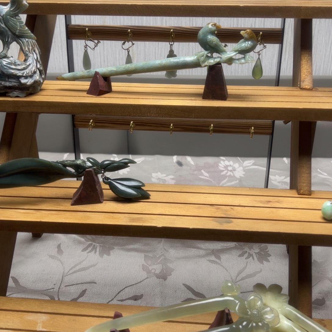 啊***呜蛇纹石玉未镶嵌发饰