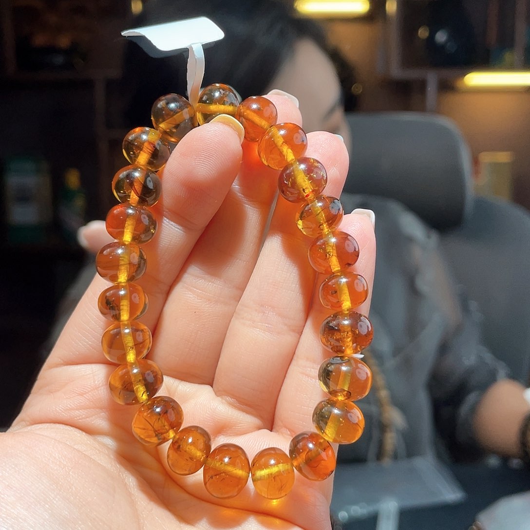 ****仌未镶嵌颈饰琥珀10m虫