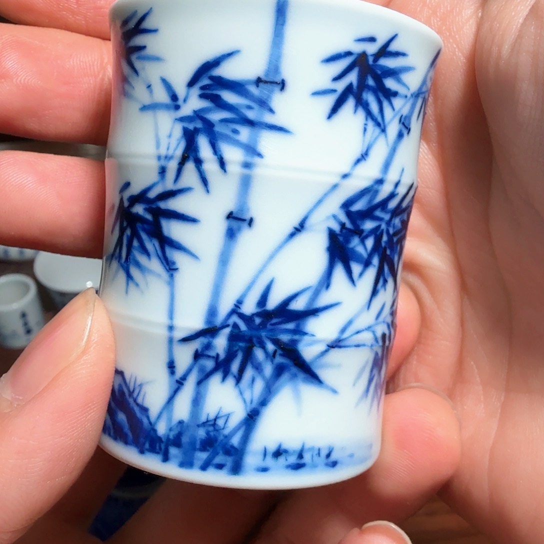 釉下青花柴窑单杯