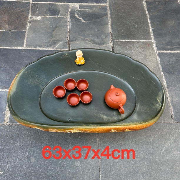 端砚石茶盘天然一体功夫茶台简约现代客厅茶海