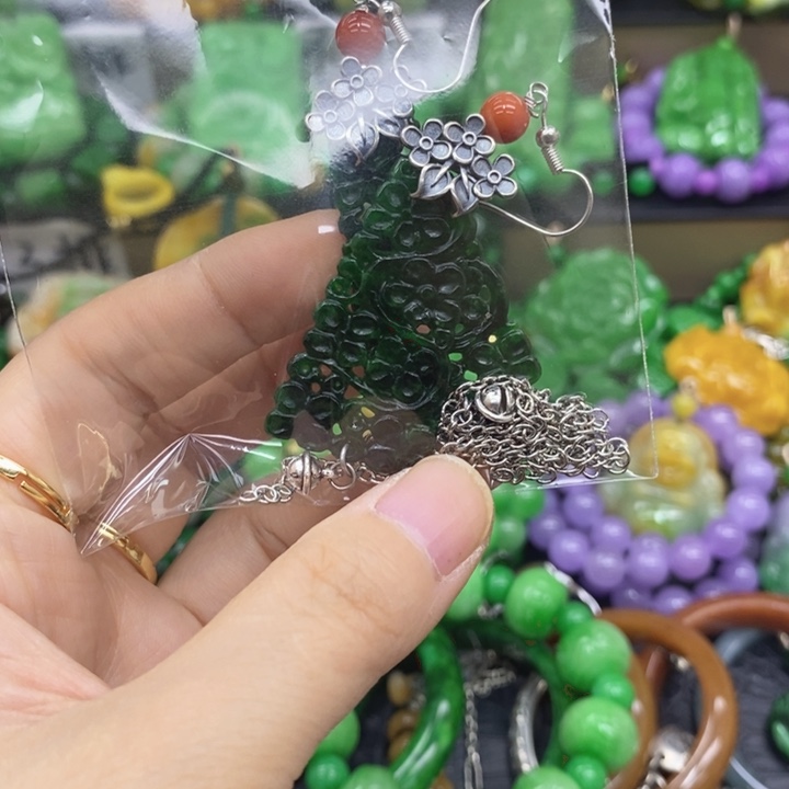 翡翠未镶嵌耳饰耳坠25