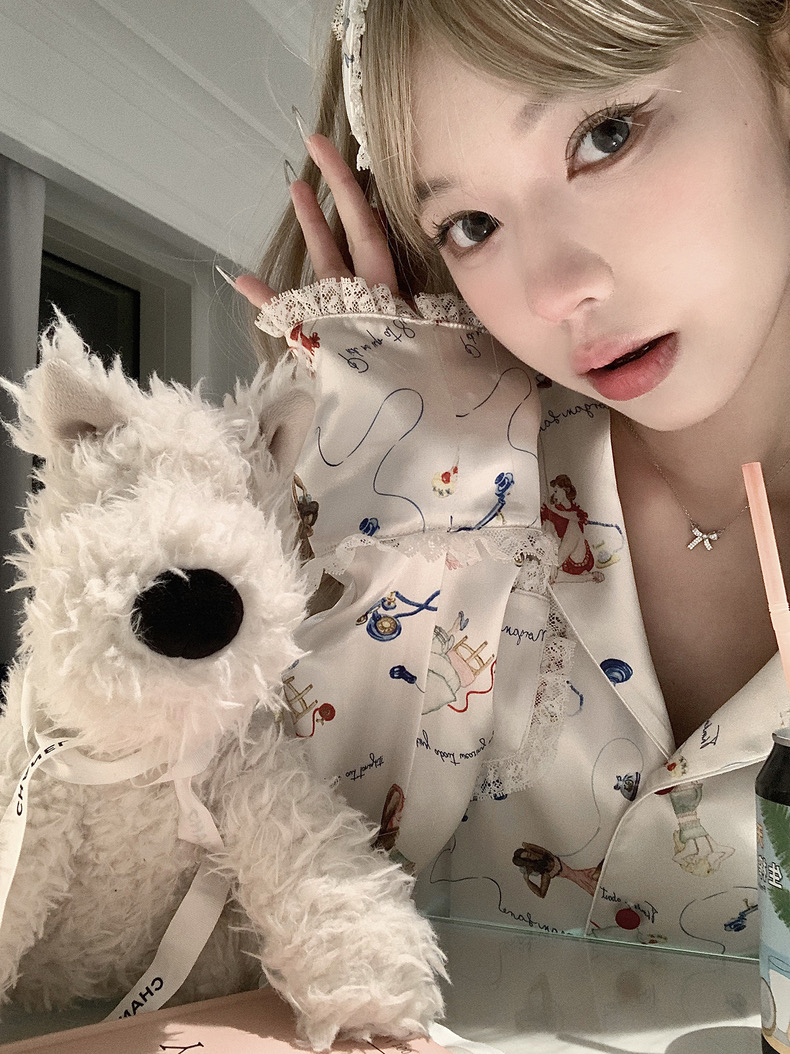 【甜心派对】时尚休闲女轻奢青年成人睡衣粉色家居服甜美P146