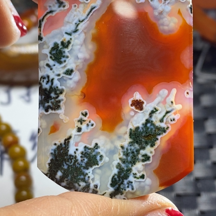 玛瑙/玉髓颈饰足银镀金镶嵌雲*