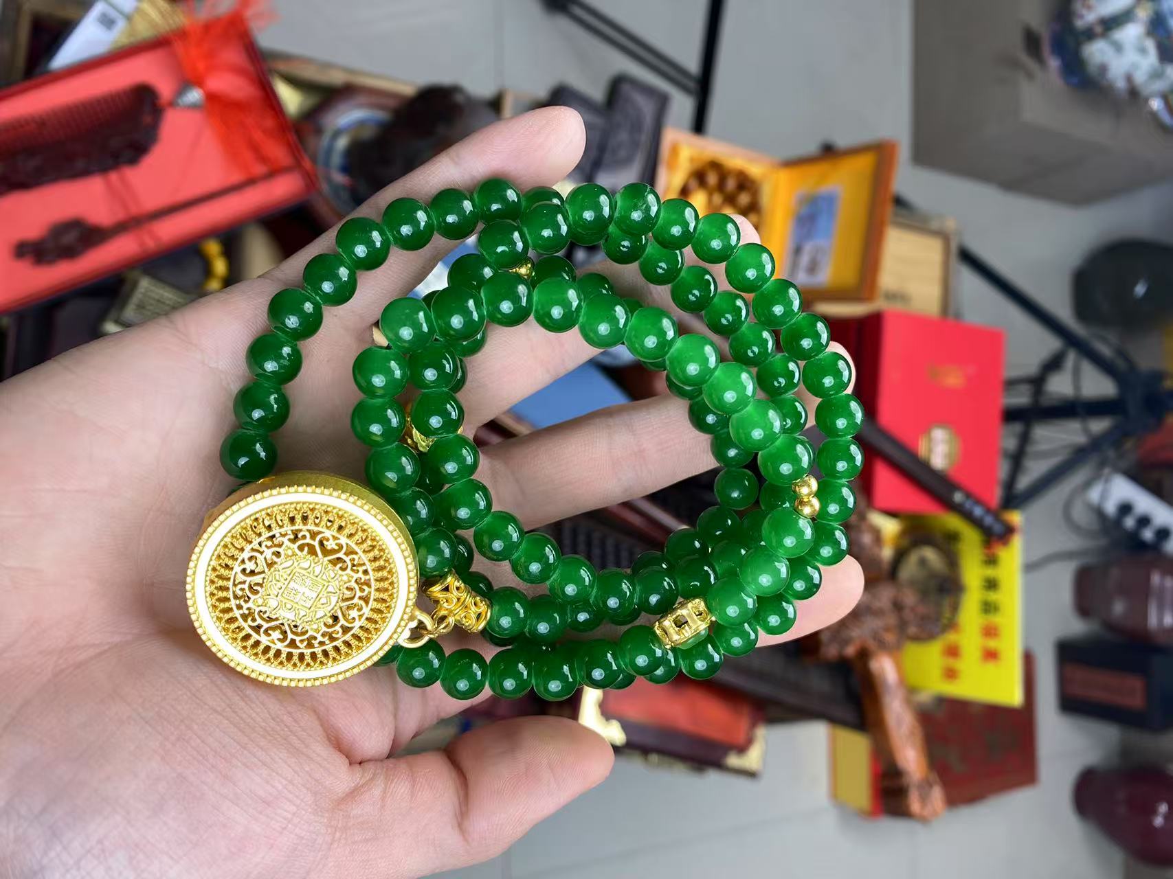 【闪购商品】翡翠五福108颗