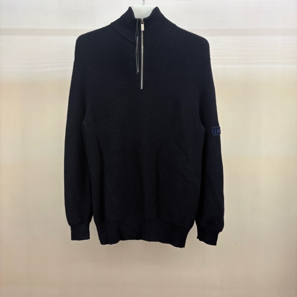 未使用 DIOR/迪奥 高领半拉链袖标毛衣/M码/C9228