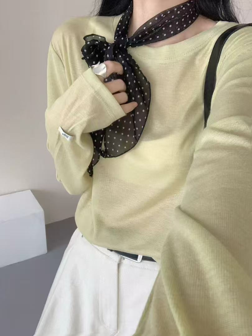 5607佳选轻奢新款设计感纯色温柔风显瘦时尚百搭气质上衣