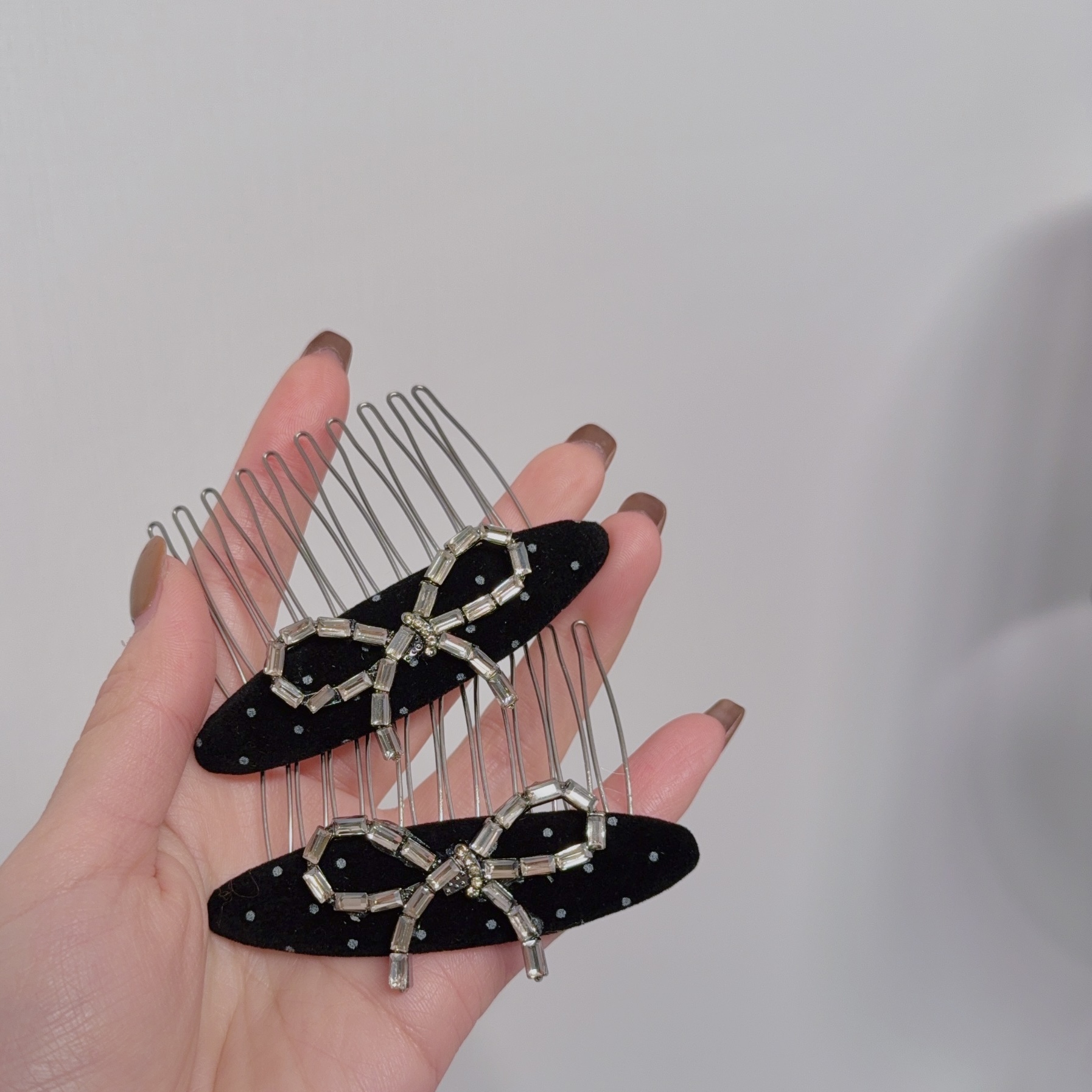 苏苏家韩国饰品店主风百搭发饰发夹 发圈倒插梳拜拜夹对夹Y201