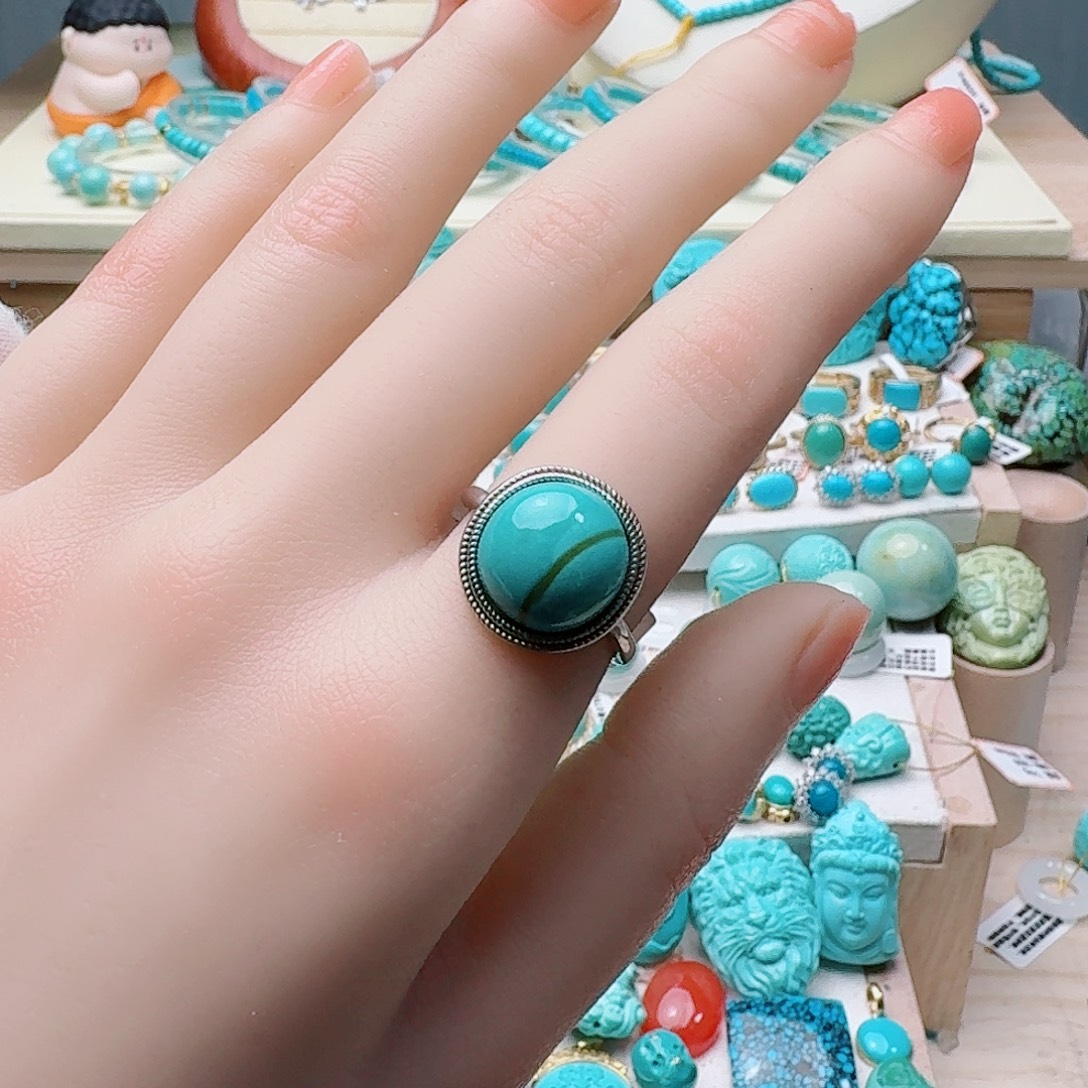 绿松石银S925镶嵌珠宝奇石