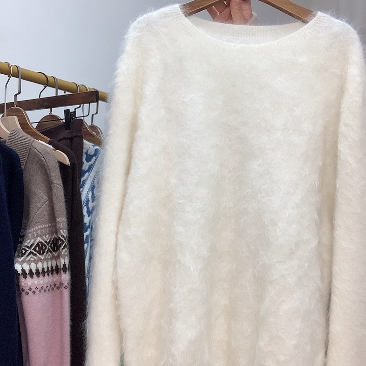 白色拉绒圆领大号