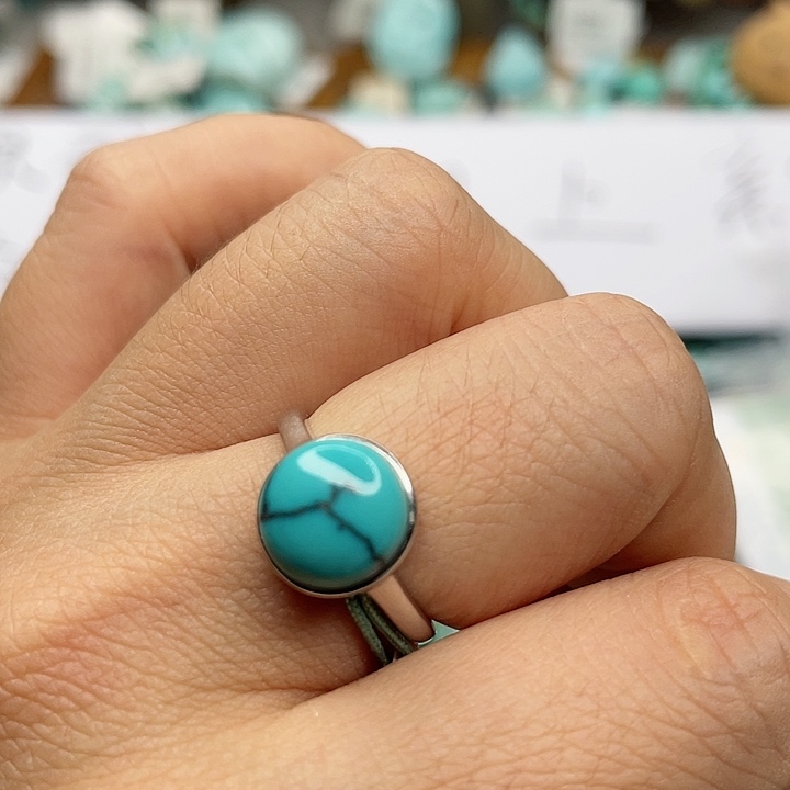 绿松石珠宝奇石银S925镶嵌