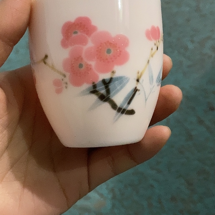 摆件陶红稀土红梅直口杯中号