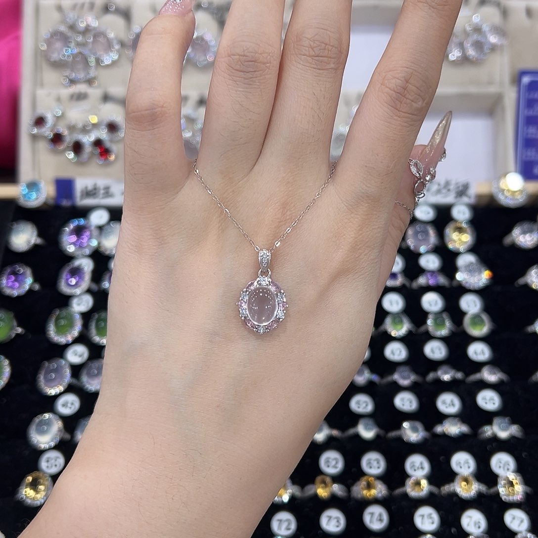 古***～银S925镶嵌芙蓉石戒指