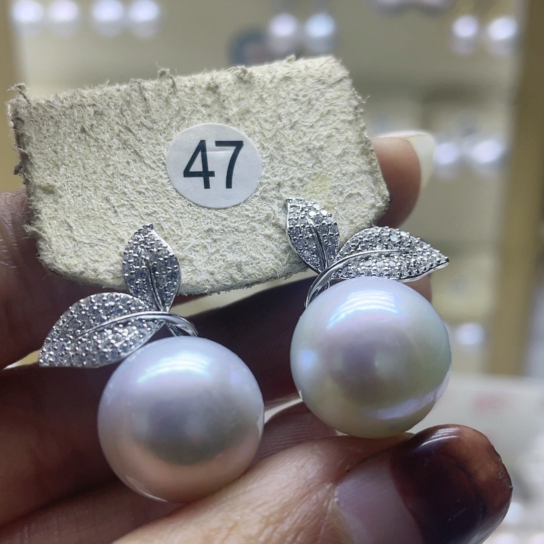 淡水珍珠耳饰银S925镶嵌