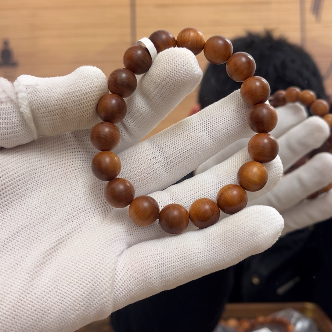 柏木（崖柏）手串/手链12黑油药香蚕丝纹泥膏香料