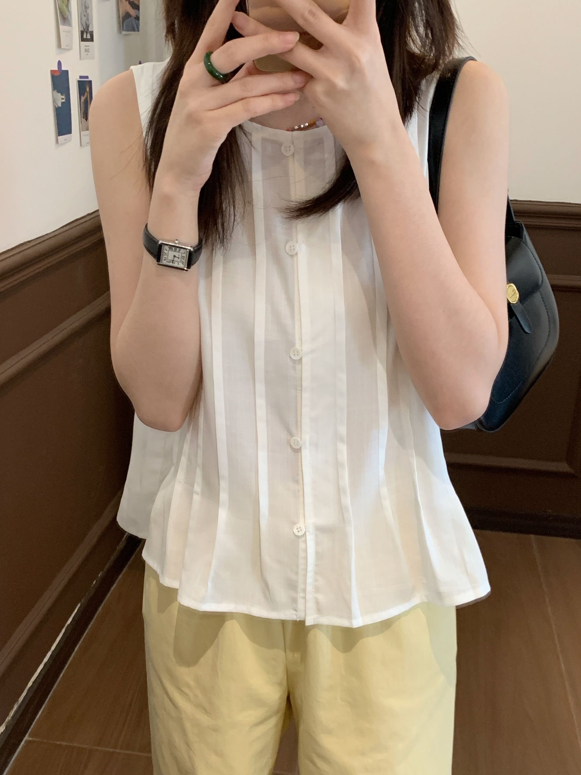 【Niche Young】气质白色百搭夏季法式小众设计感小衫CX20502