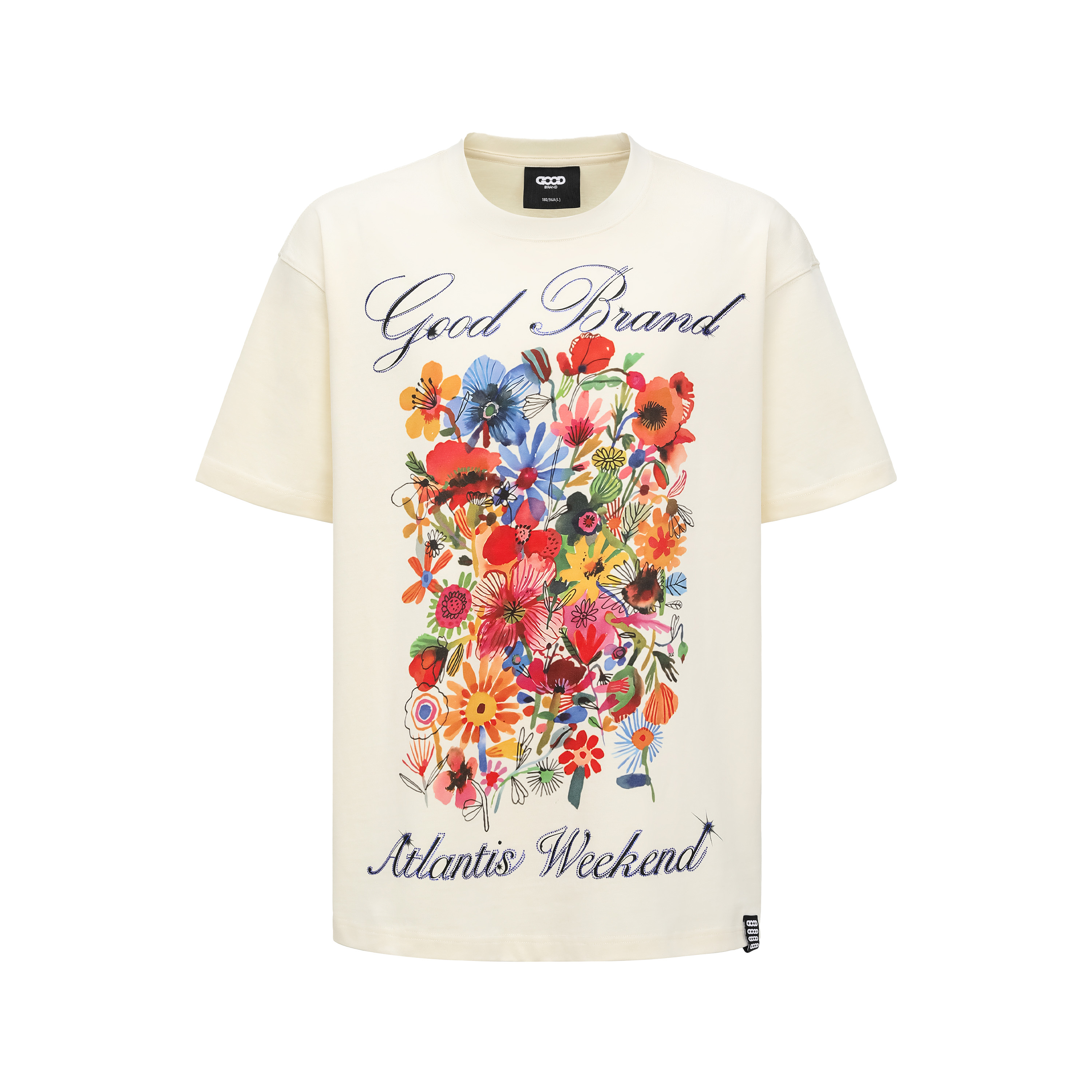 GOODBRAND 2025SS Atlantis花卉烫钻轻奢时尚高级感印花短袖T恤