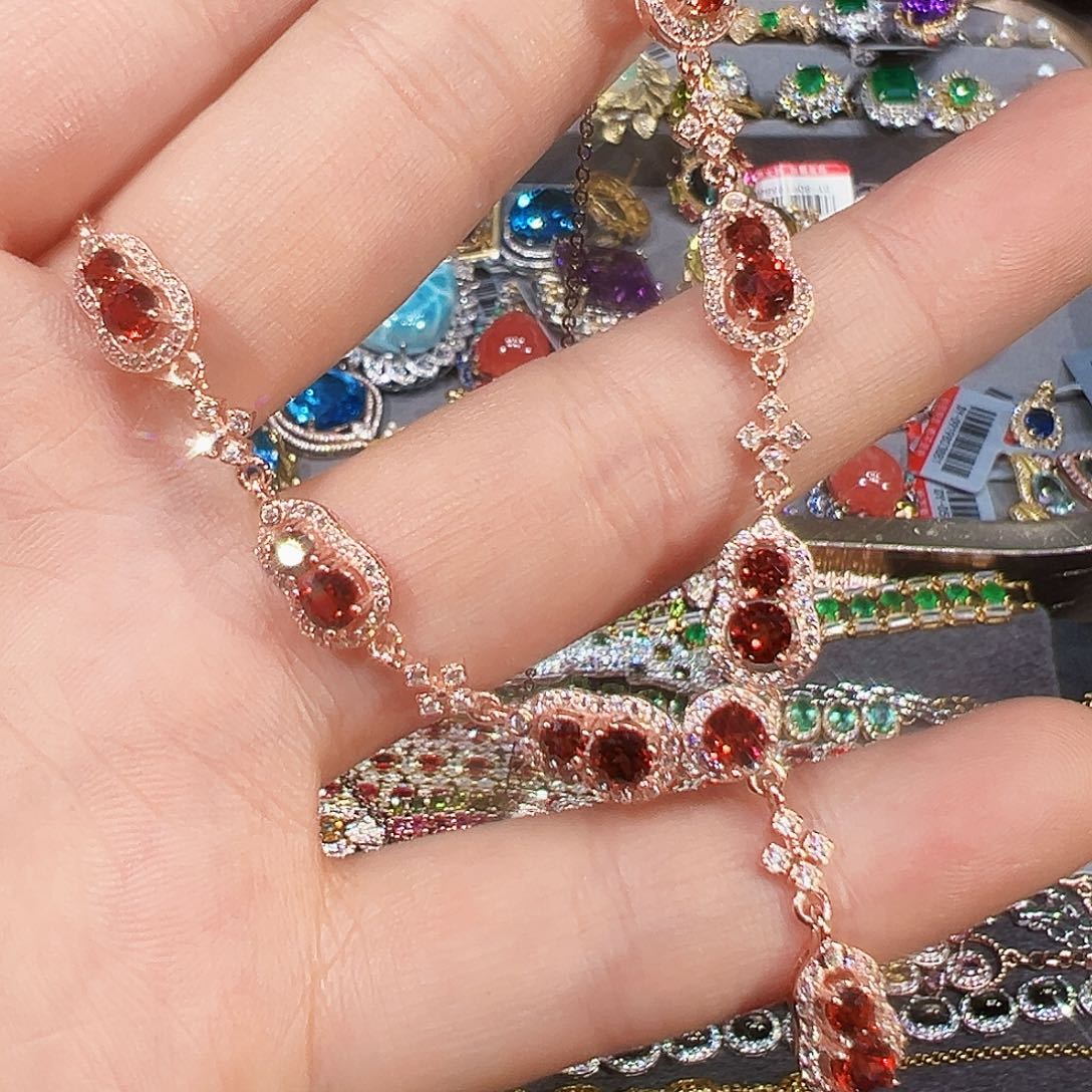 银S925镶嵌套链石榴石