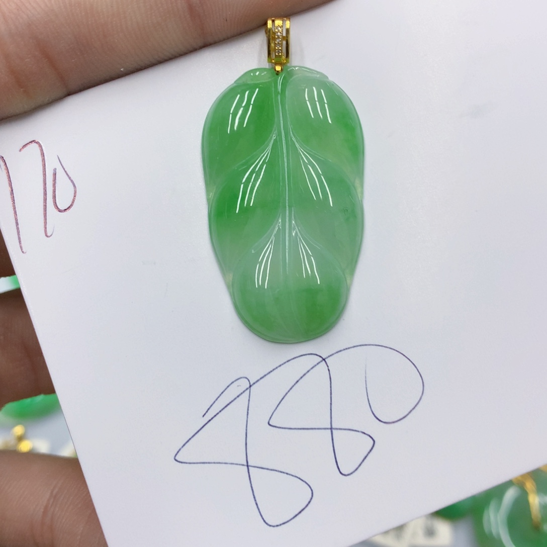 翡翠颈饰18K金镶嵌翡翠1111111111