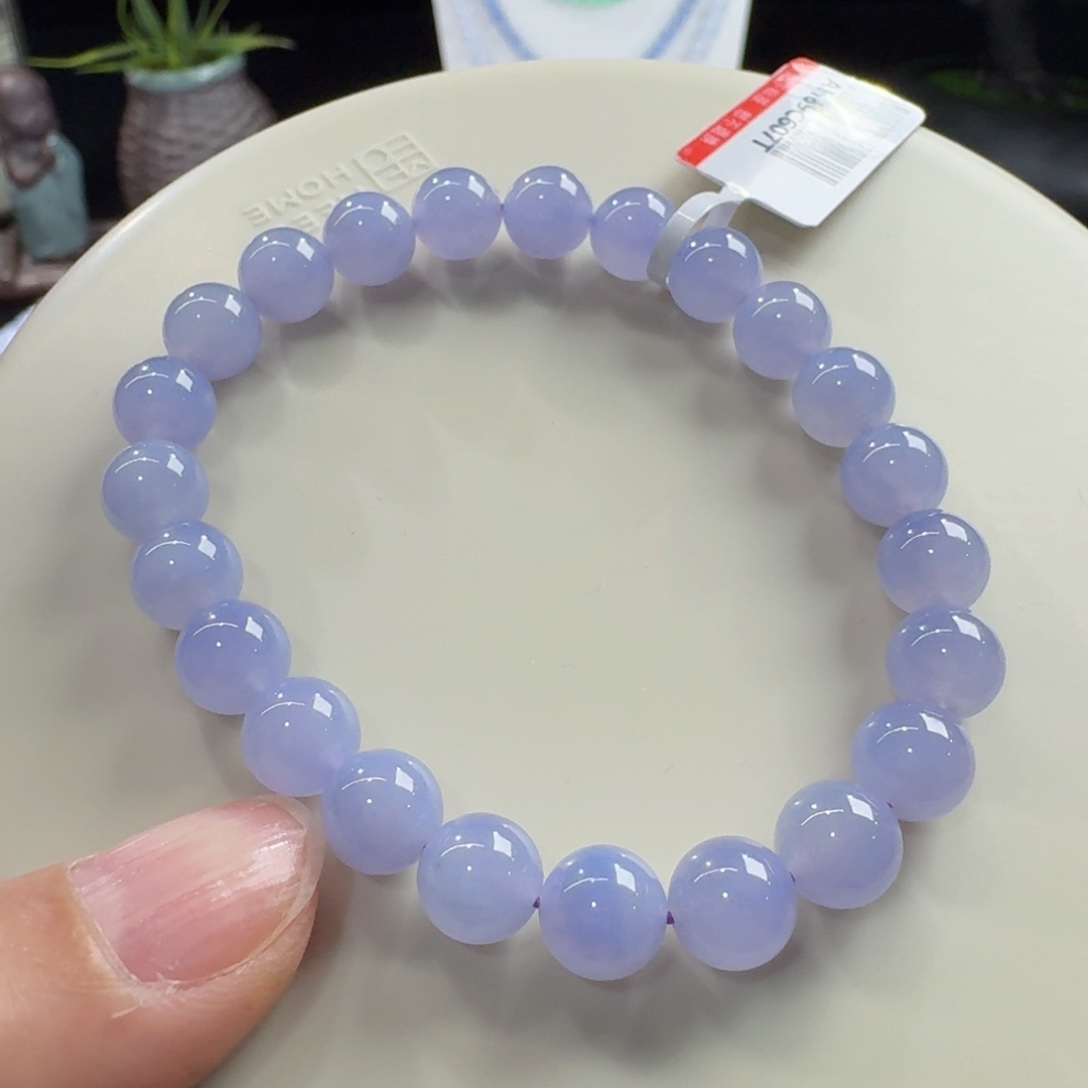 翡翠未镶嵌手链冰胶红春紫单圈8mm