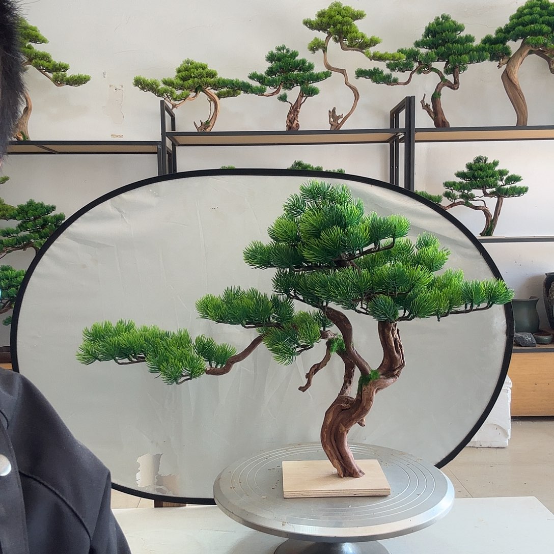 用***2仿真迎客松盆景摆件单独一棵树