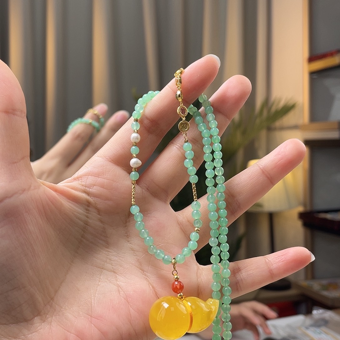 蜜蜡裸石银S925镀金镶嵌蜜蜡吊坠