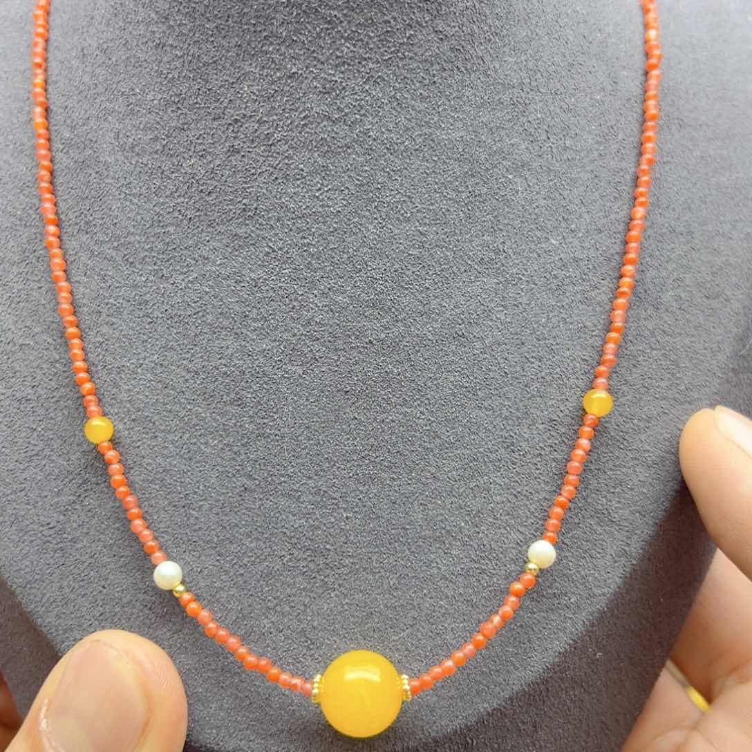 琥珀手链未镶嵌蜜蜡项链