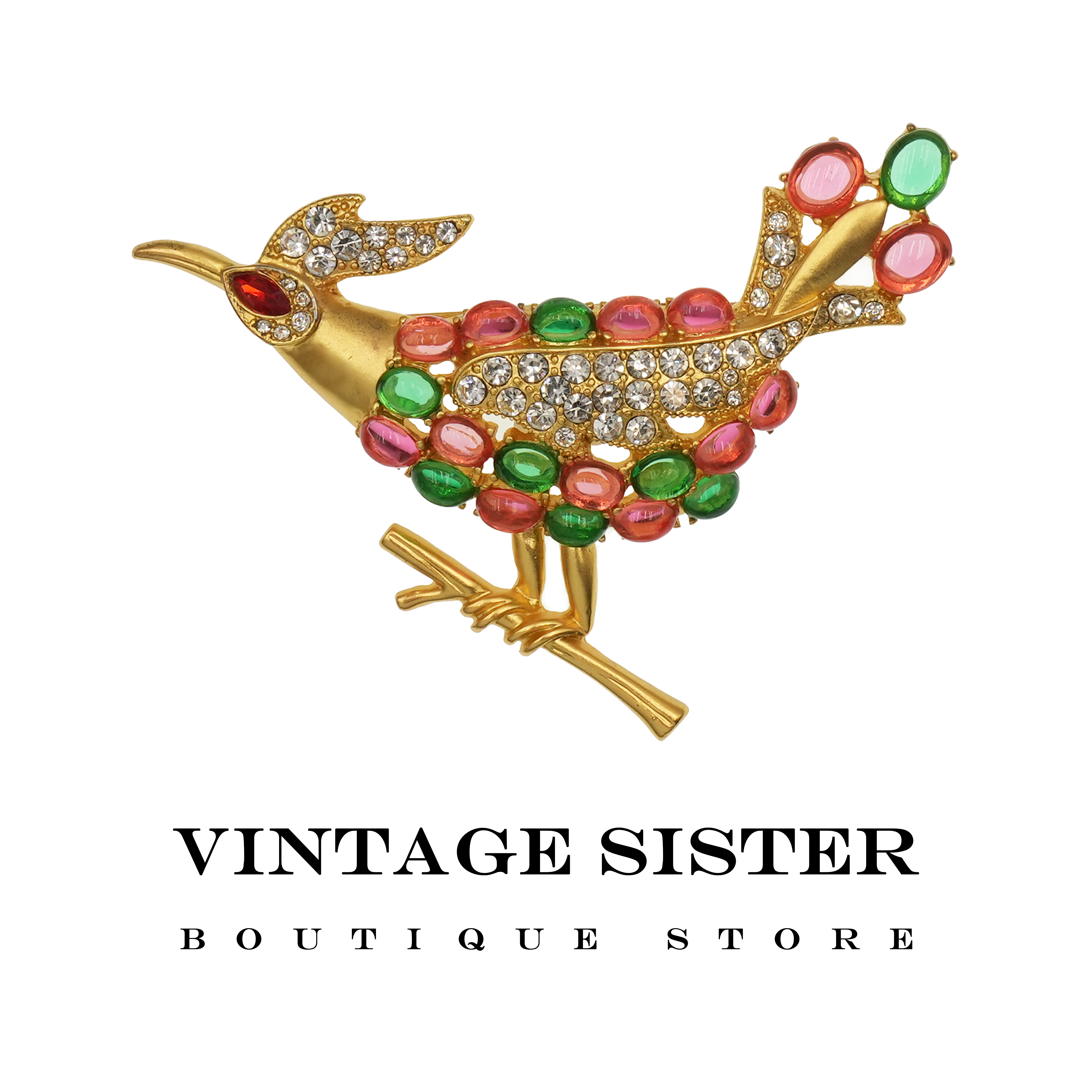 VINTAGE SISTER 合金琉璃胸针 5474彩色飞鸟胸针设计师时尚百搭女