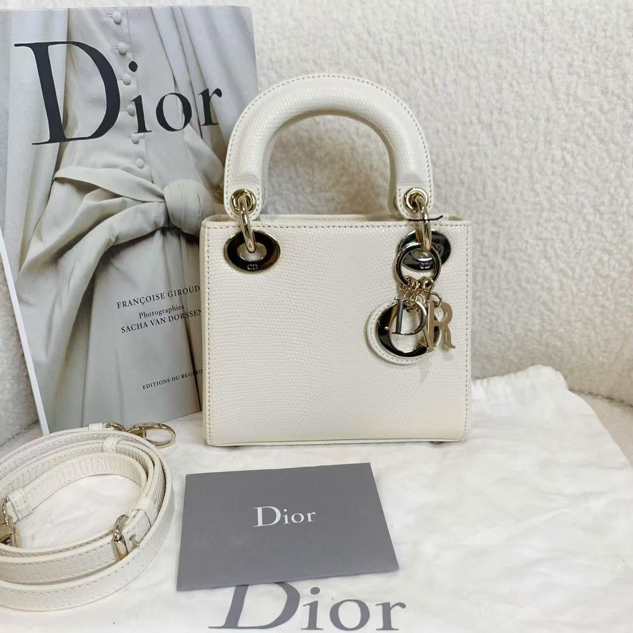 99新 DIOR/迪奥 壹臻/奶油白金扣三格戴妃/46086405