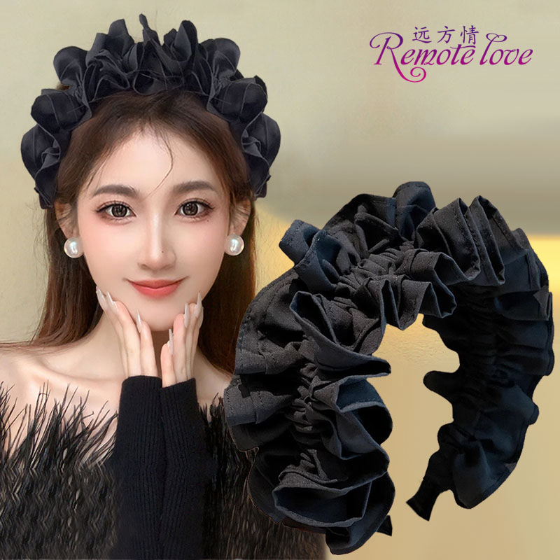 remote love/远方情轻奢公主褶皱发箍高颅顶显脸小宽边头箍T3090