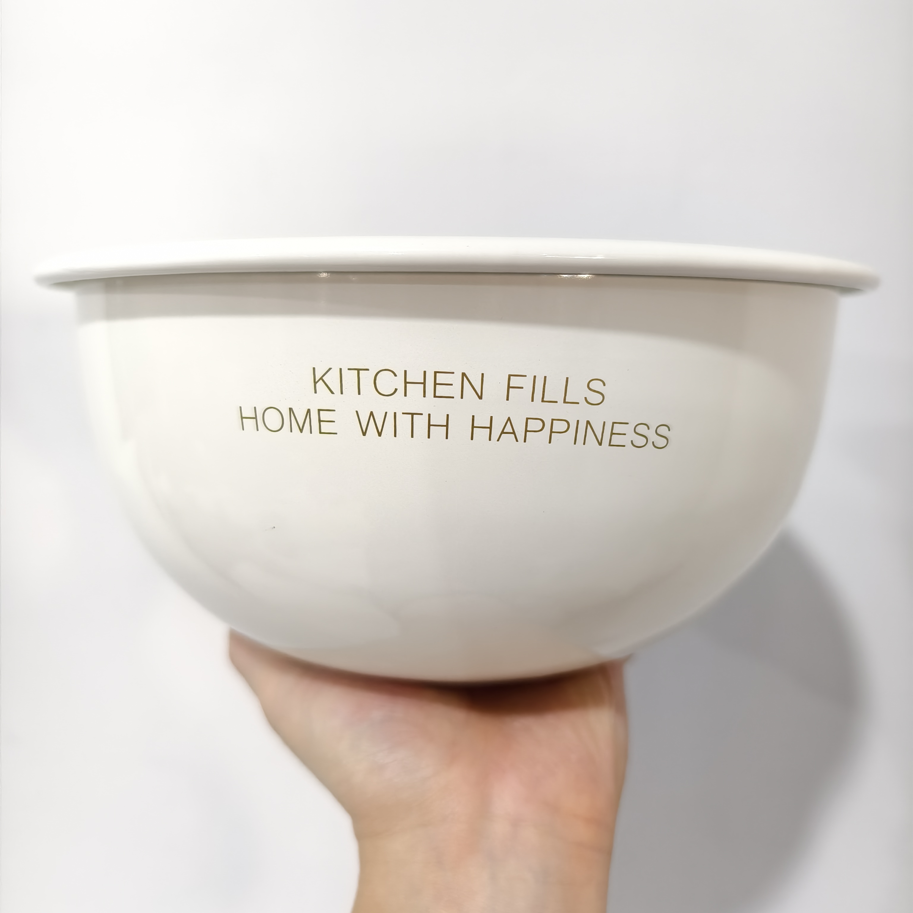 【颜值好物】纯白字母沙拉碗  料理盆 耐高温 可加热