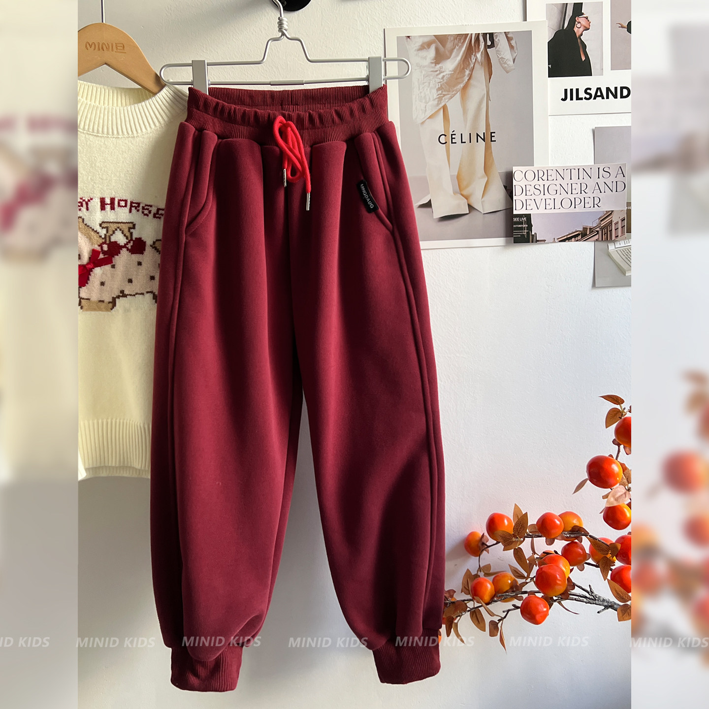 【断码清】童装儿童加绒运动裤冬季新款女童宽松束脚保暖休闲长裤