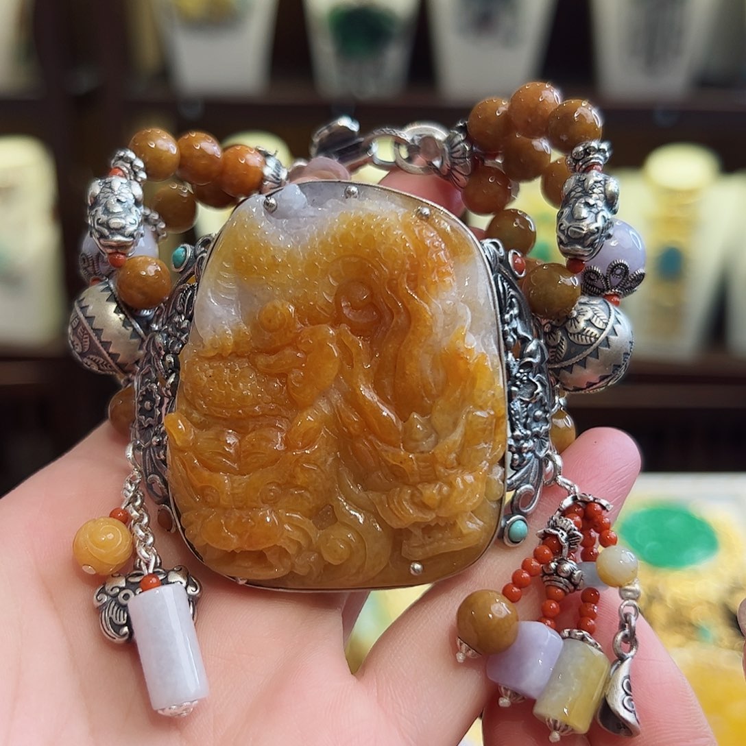 翡翠手链银S925镶嵌手链