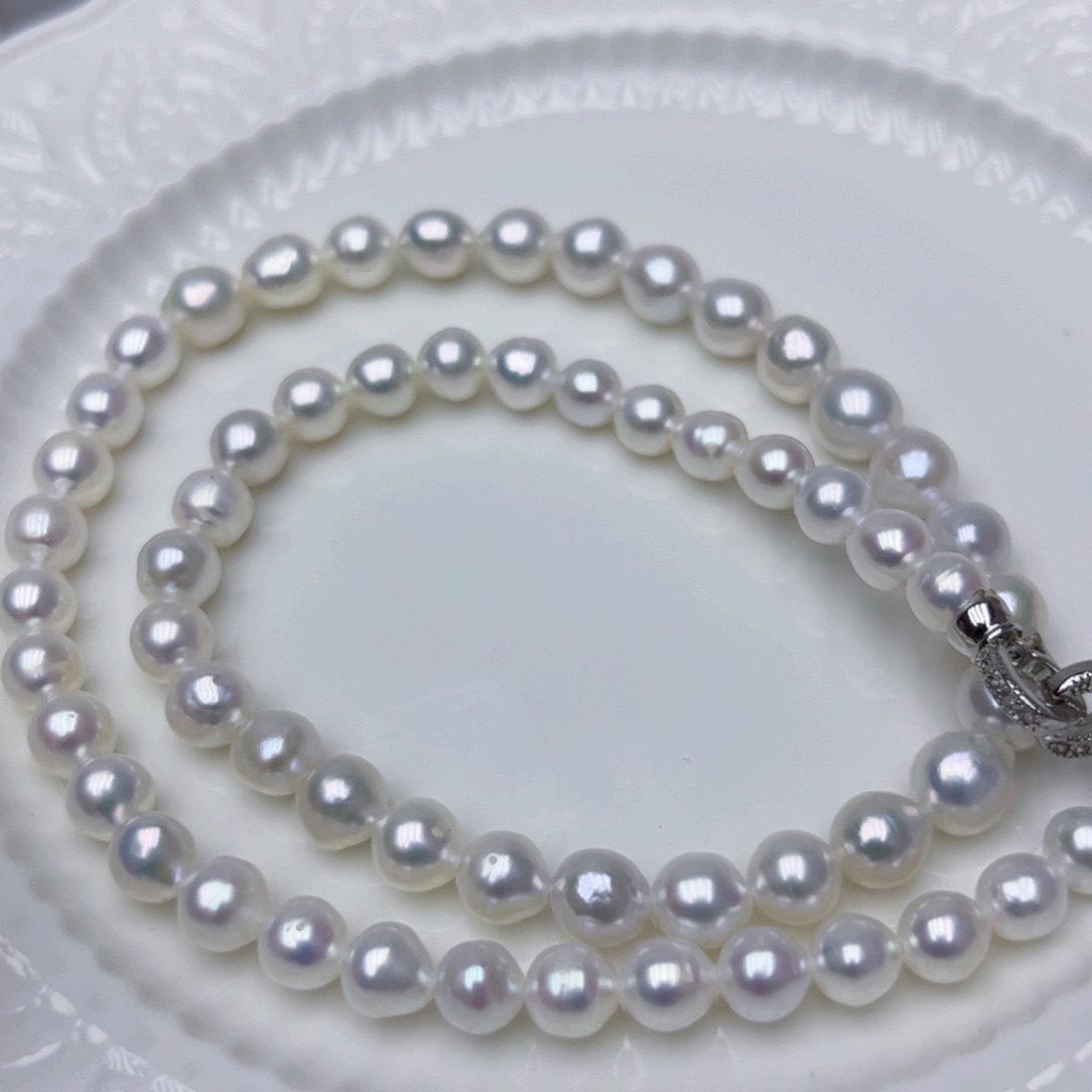淡水珍珠颈饰银S925镶嵌