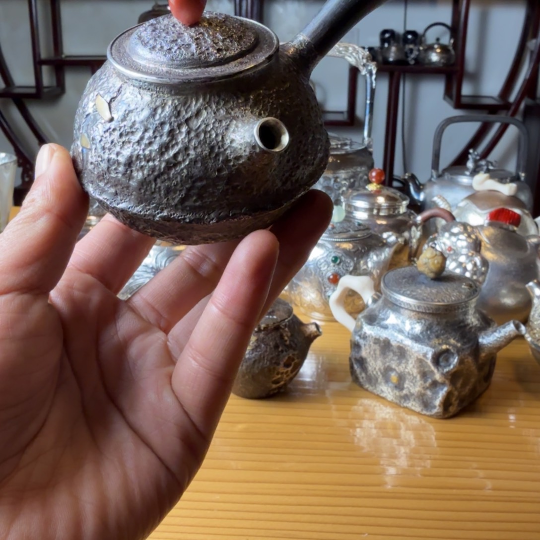 努***…足银999纯手工侧把泡茶壶假一赔十