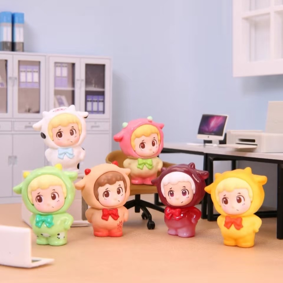 代拆piny 我想我职是一只羊萌粒盲盒桌面摆件手办挂饰品钥匙链