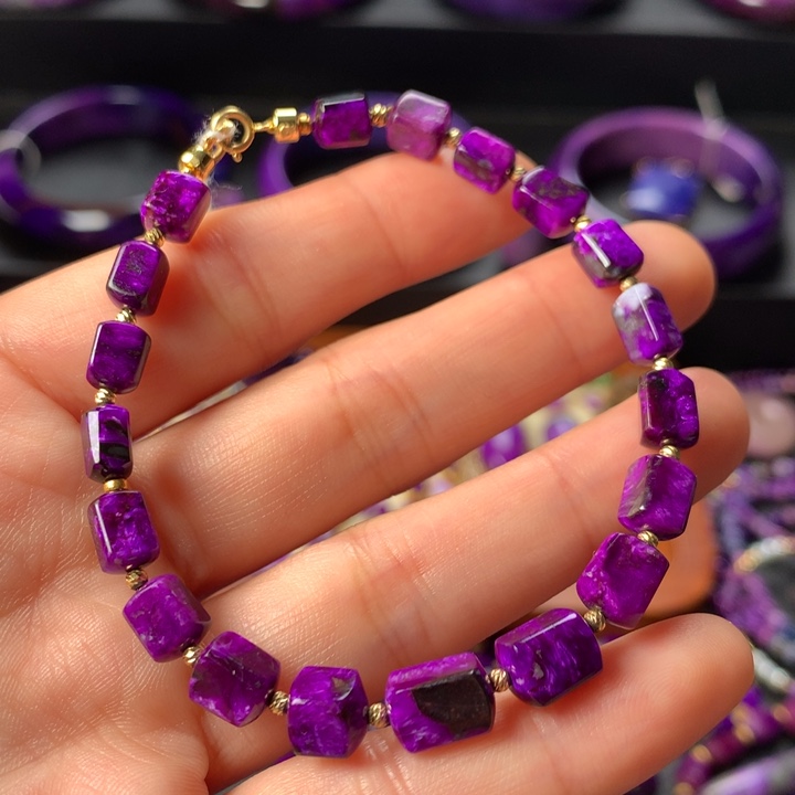 苏纪石（舒俱来）手链18K金镶嵌