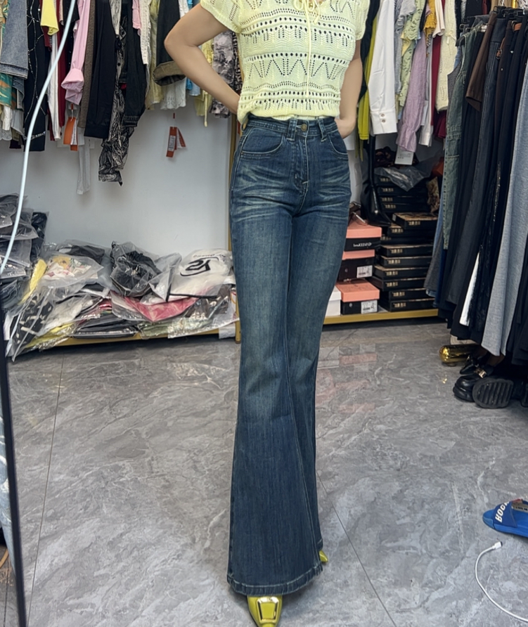 牛仔修身时尚喇叭裤2701