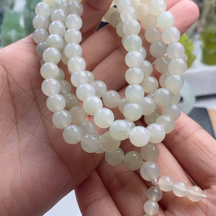 岫玉四大名玉手串108颗未镶嵌