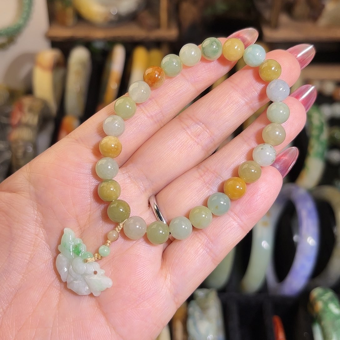 翡翠手链未镶嵌多宝单串